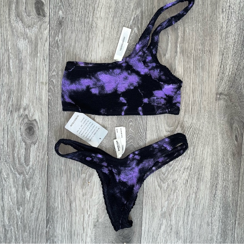 NWT BOND-EYE Samira Set Eco Lilac And Black Bikini Set